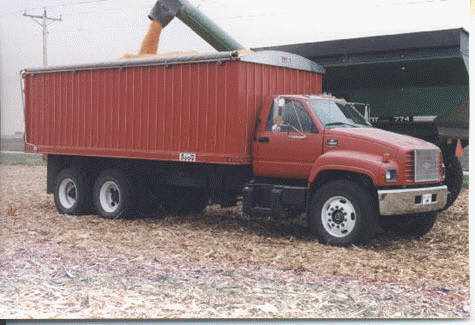 Scott grain body on Chevrolet commercial truck